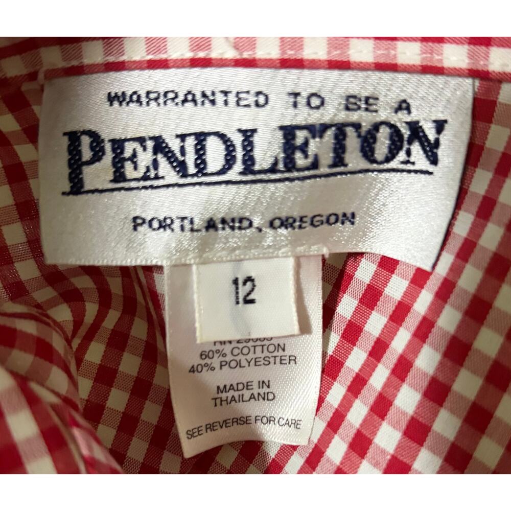 Pendleton Red Gingham Check Plaid Button Down Shi… - image 3